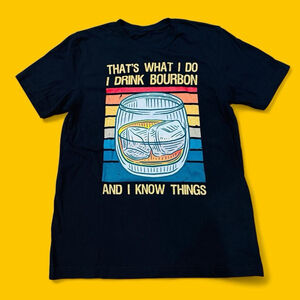 That's What I Do I Drink Bourbon And I Know Things Vintage Men's T-Shirt Black
